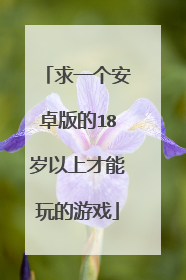 求一个安卓版的18岁以上才能玩的游戏