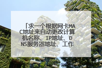 求一个根据网卡MAC地址来自动更改计算机名称、IP地址、DNS服务器地址、工作组的批处理程序!