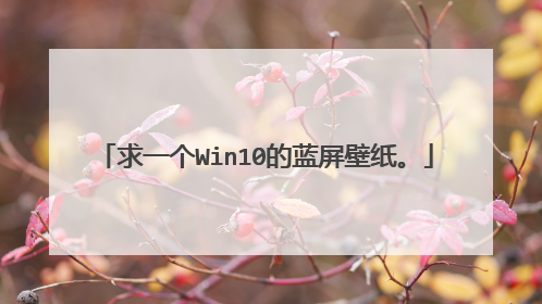 求一个Win10的蓝屏壁纸。