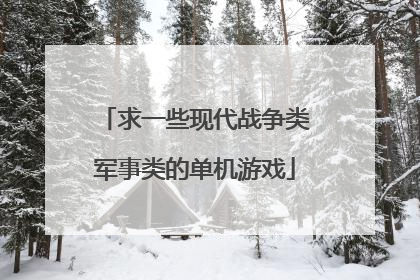 求一些现代战争类军事类的单机游戏