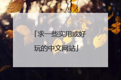 求一些实用或好玩的中文网站