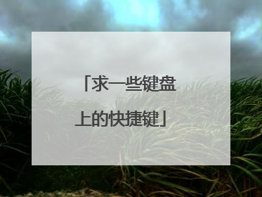 求一些键盘上的快捷键