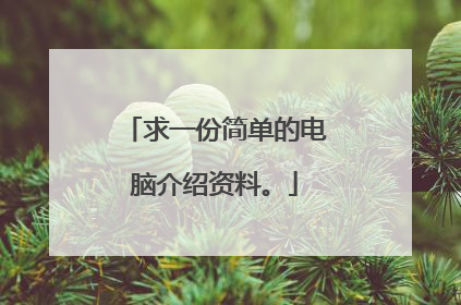 求一份简单的电脑介绍资料。