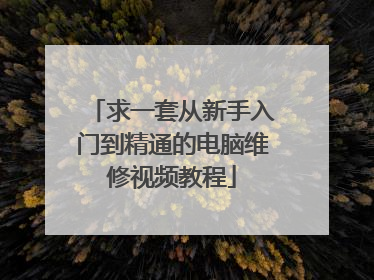 求一套从新手入门到精通的电脑维修视频教程