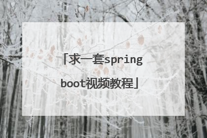 求一套spring boot视频教程