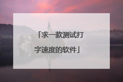 求一款测试打字速度的软件