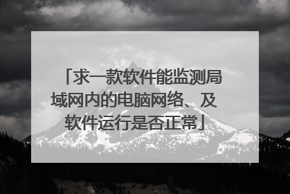 求一款软件能监测局域网内的电脑网络、及软件运行是否正常