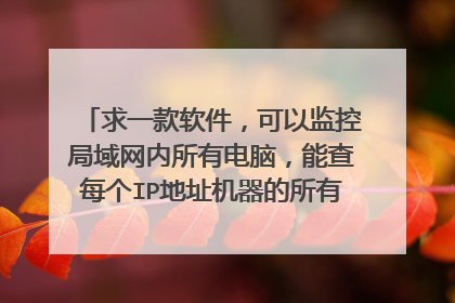 求一款软件，可以监控局域网内所有电脑，能查每个IP地址机器的所有正在运行的进程。
