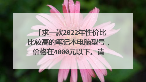 求一款2022年性价比比较高的笔记本电脑型号,价格在4000元以下。请大家推荐一下,谢谢。