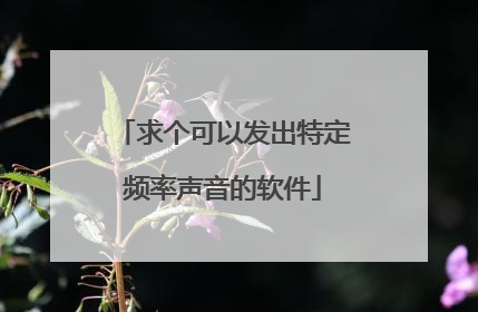 求个可以发出特定频率声音的软件