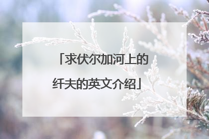 求伏尔加河上的纤夫的英文介绍