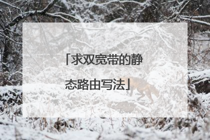求双宽带的静态路由写法
