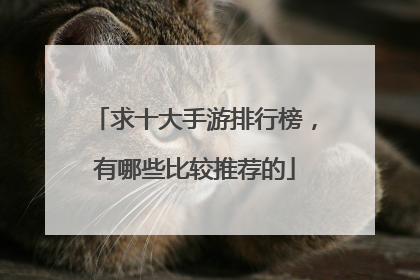 求十大手游排行榜，有哪些比较推荐的