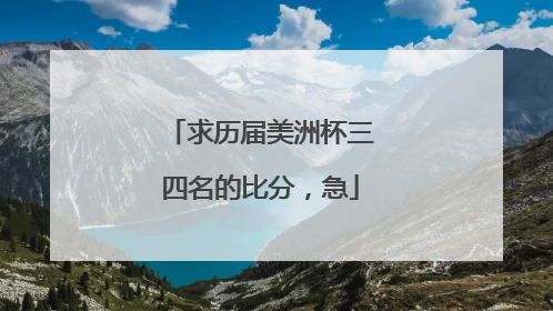 求历届美洲杯三四名的比分,急