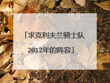 求克利夫兰骑士队2012年的阵容