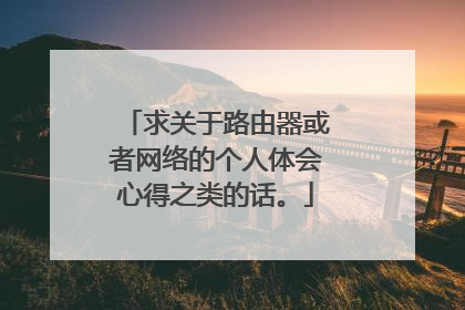 求关于路由器或者网络的个人体会心得之类的话。