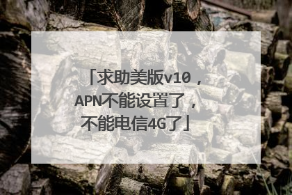 求助美版v10,APN不能设置了,不能电信4G了