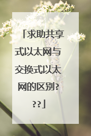 求助共享式以太网与交换式以太网的区别???