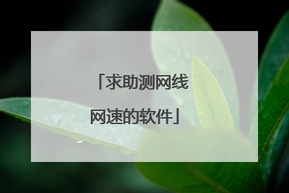 求助测网线网速的软件