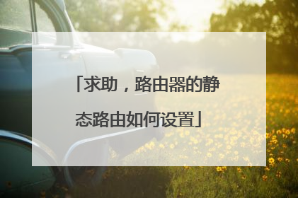求助,路由器的静态路由如何设置
