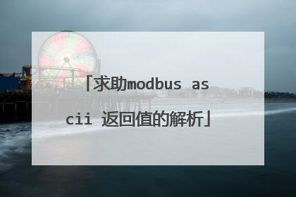 求助modbus ascii 返回值的解析