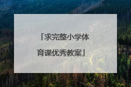 求完整小学体育课优秀教案
