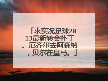 求实况足球2013最新转会补丁。厄齐尔去阿森纳，贝尔在皇马。