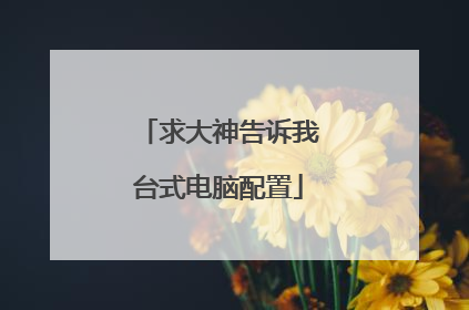 求大神告诉我台式电脑配置