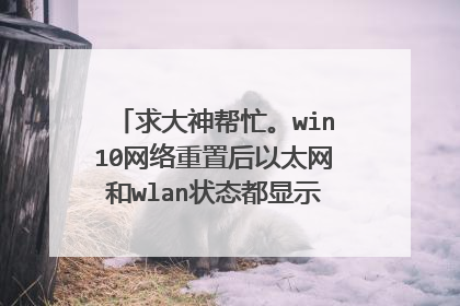 求大神帮忙。win10网络重置后以太网和wlan状态都显示为不存在,右下角小