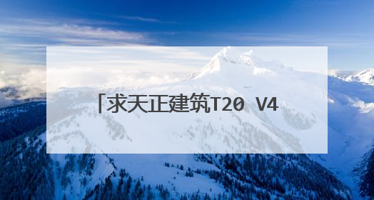求天正建筑T20 V4.0 永久版破解补丁