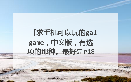 求手机可以玩的galgame,中文版,有选项的那种。最好是r18。当然是最好。