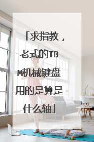 求指教,老式的IBM机械键盘用的是算是什么轴