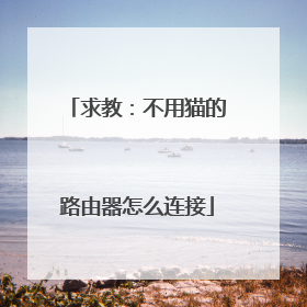 求教：不用猫的路由器怎么连接