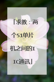 求教:两个51单片机之间的IIC通讯