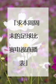 求本周周末的足球比赛电视直播表