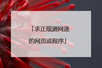 求正规测网速的网页或程序