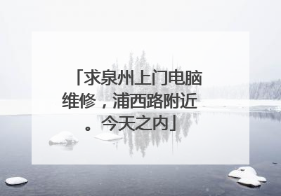 求泉州上门电脑维修，浦西路附近。今天之内