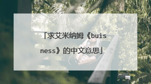 求艾米纳姆《buisness》的中文意思