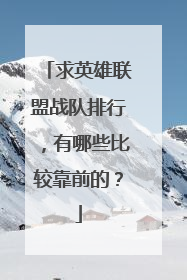 求英雄联盟战队排行，有哪些比较靠前的？