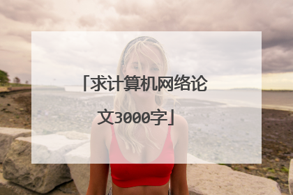 求计算机网络论文3000字