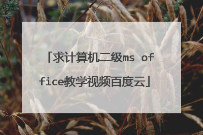 求计算机二级ms office教学视频百度云