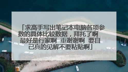 求高手写出笔记本电脑各项参数的具体比较数据,拜托了啊 最好是行家啊 重谢谢啊 要自己真的见解不要粘贴啊