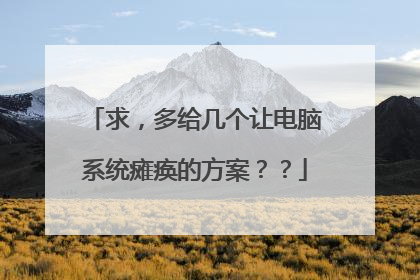 求,多给几个让电脑系统瘫痪的方案??