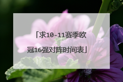 求10-11赛季欧冠16强对阵时间表
