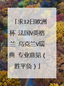 求12日欧洲杯 法国V英格兰 乌克兰V瑞典 专业意见（胜平负）