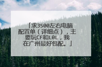 求3500左右电脑配置单（详细点），主要玩CF和L0L，我在广州最好包配。