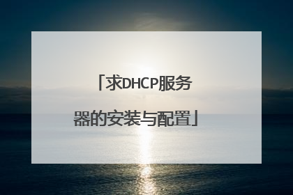 求DHCP服务器的安装与配置