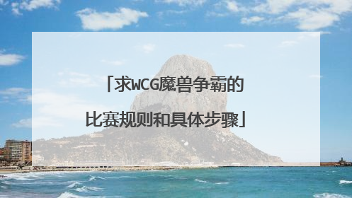 求WCG魔兽争霸的比赛规则和具体步骤