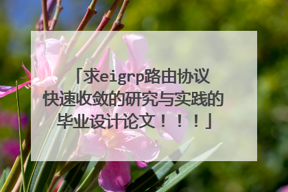 求eigrp路由协议快速收敛的研究与实践的毕业设计论文!!!