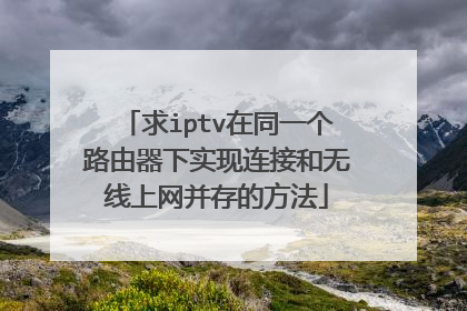 求iptv在同一个路由器下实现连接和无线上网并存的方法